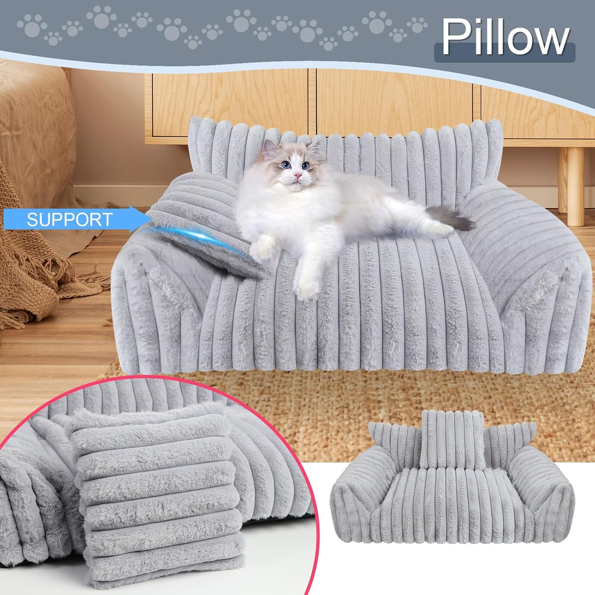 Wn's Day pet sofa with matching pillow