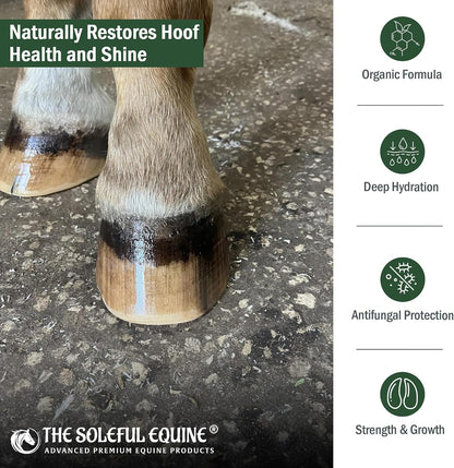 The Soleful Equine thirty two ounce professional horse hoof rehydration formula