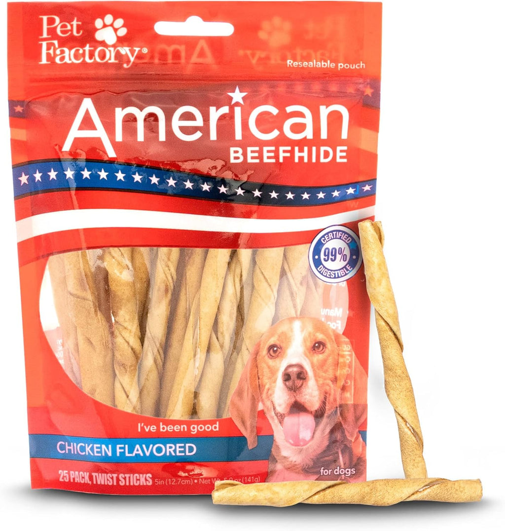 Pet Factory American Beefhide 5in Twist Sticks Dog Dental Chews - Natural Rawhide Dental Chews for Small to Medium Dogs, Promotes Oral Health - Natural, 5 Inches (1 lb Pack) - Image 14