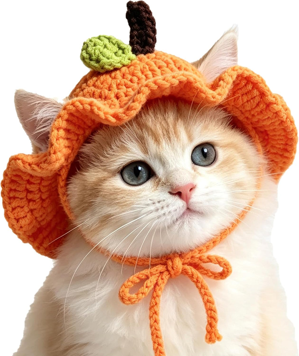 Cute Cat Hat Costume Suitable for 5 to16 lbs - Frog Cat Bonnet Head Circumference 11" or Less Cat Halloween Christmas Costumes Pet Photography Outfits - Image 13