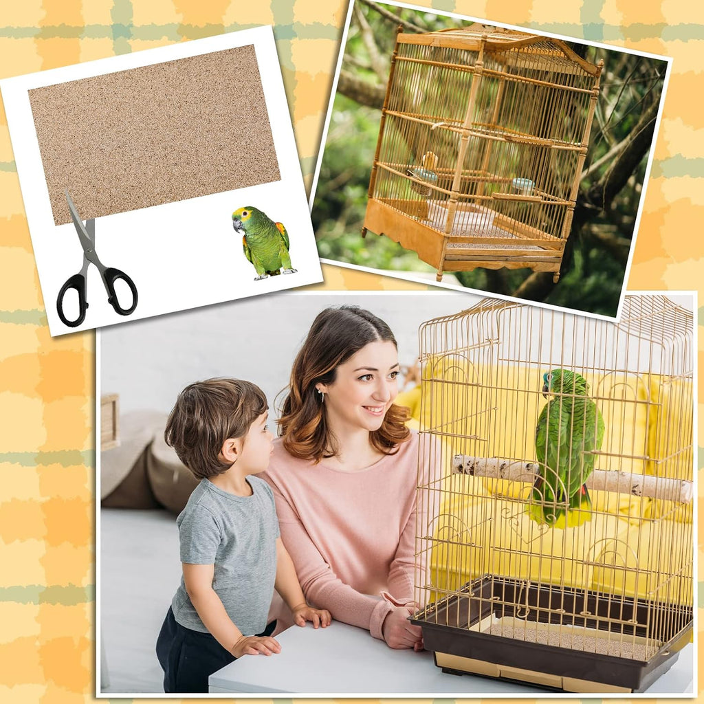 Bird standing on Fabbay gravel paper bird cage floor liner