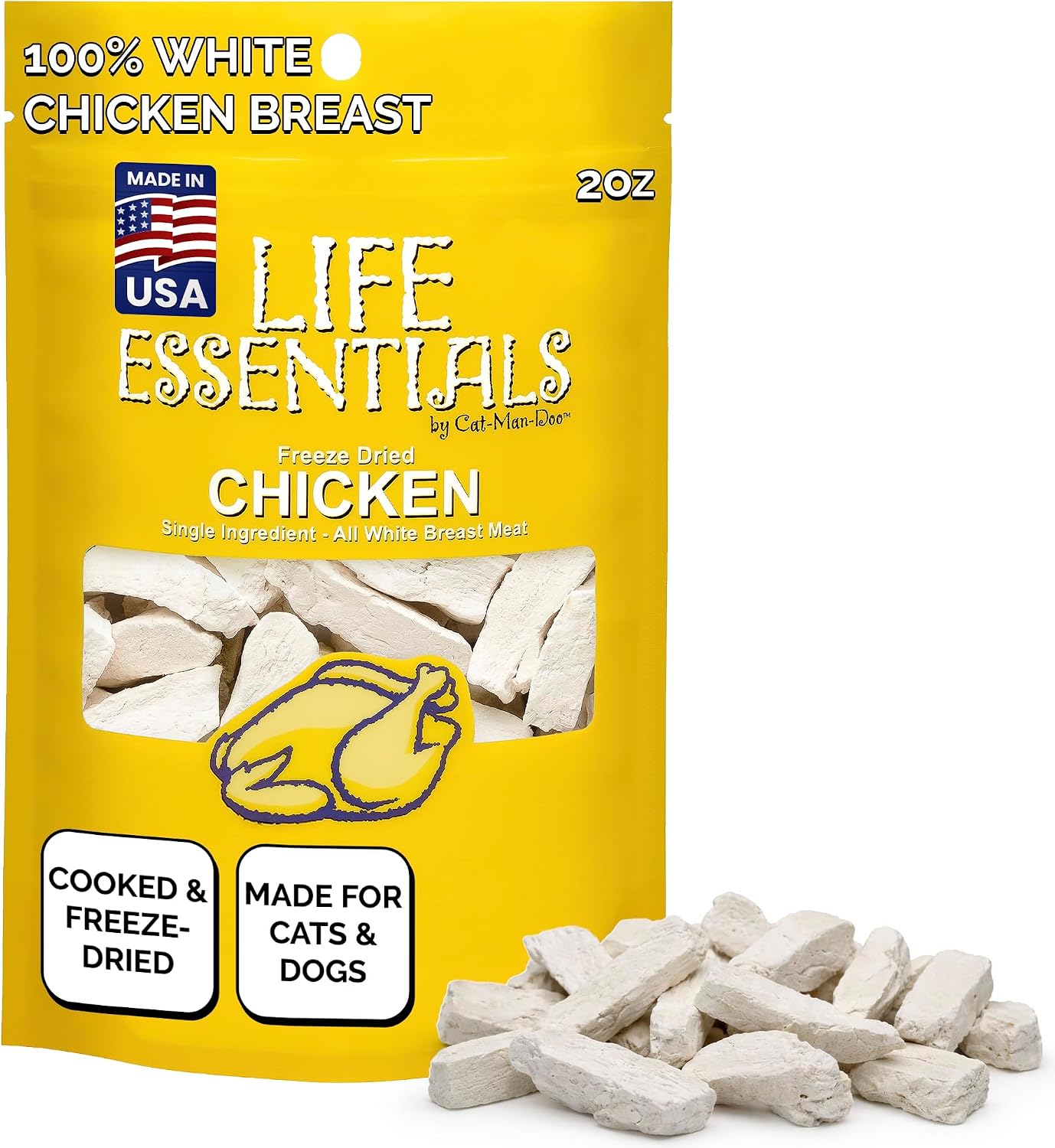 Life Essentials by Cat-Man-Doo | Chicken - 5oz. Bag | Freeze Dried Chicken Cat & Dog Treats | Healthy, Single Ingredient, Training Treats, High Protein - Image 9