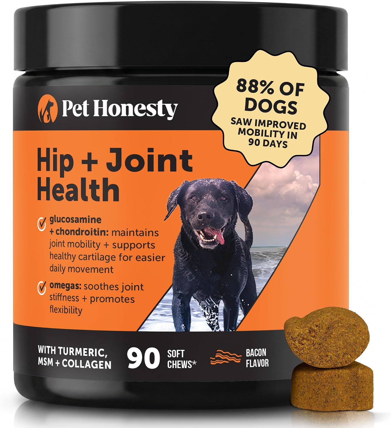 Hip + Joint Supplement for Dogs with Glucosamine Chondroitin - MSM, Turmeric & Collagen Soft Chews - Joint Function, Stiffness, and Mobility Support, May Reduce Occasional Discomfort (Chicken, 90 Ct) - Image 14