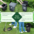 Biubiucat long handle rake and scooper tray cleaning up outdoor dog waste on grass