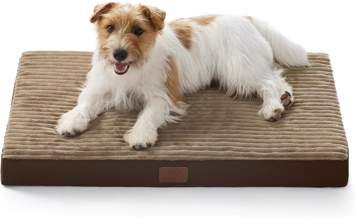 Bedsure ComfyFleece Dog Beds Large Sized Dog- Orthopedic Pet Beds for Crate with Removable Machine Cover, NOT Waterproof Egg Crate Foam Puppy Mat for Pets Up to 50 lbs, 35x22x2.8, NOT Chewproof - Image 13