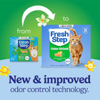 Fresh Step clumping cat litter box showing 18.5 pound size