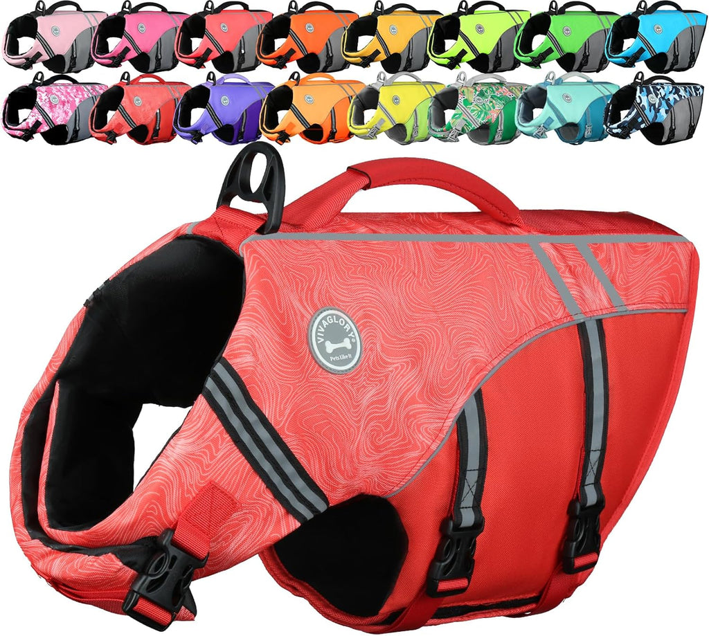 VIVAGLORY Sports Style Dog Life Vest, Dog Life Jacket for Swimming & Boating, Ripstop & Buoyancy for Puppy Doggy, Lifejacket with Handle, M, Blue - Image 13
