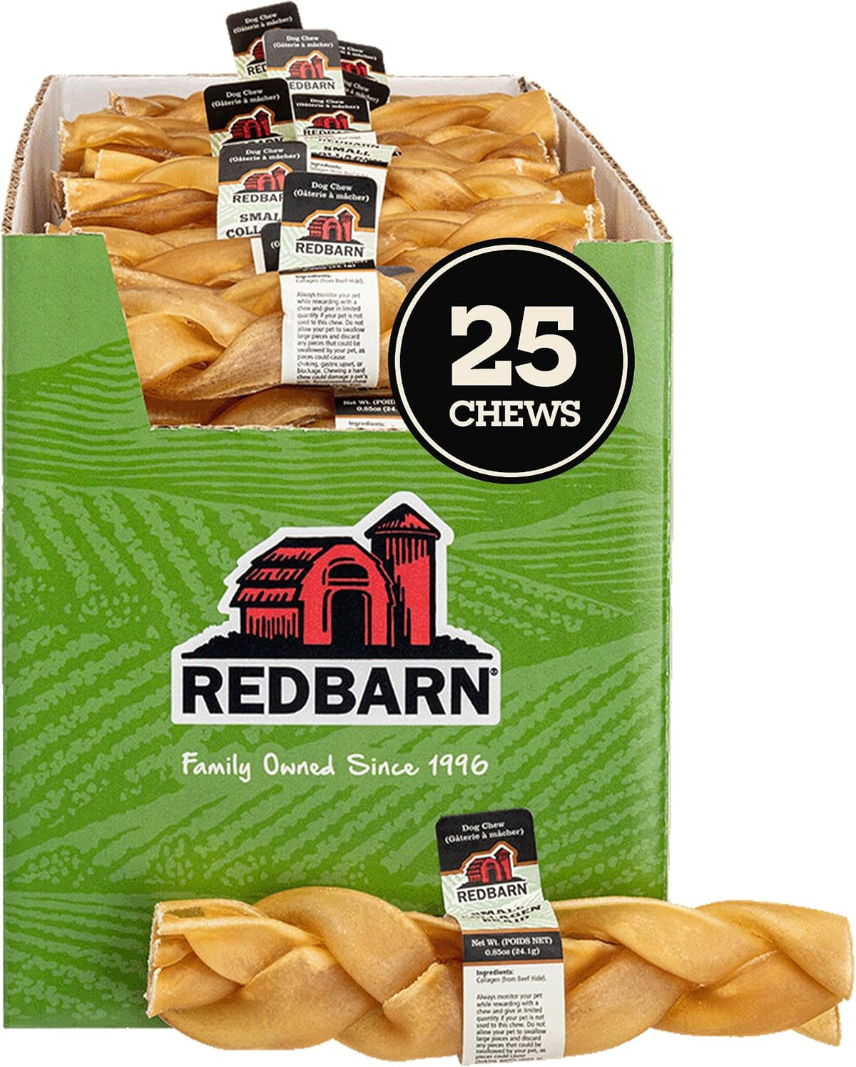 Redbarn Natural Large 12" Beef Collagen Braids - 2 Pack - Long Lasting Low-Odor Alternative to Rawhide & Bully Sticks -Single Ingredient Chew for Medium Large Dogs - Image 10