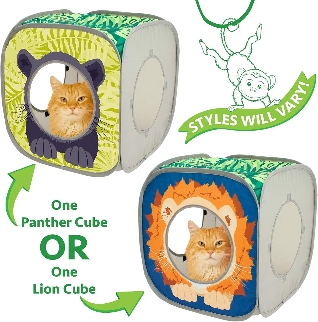 Kitty City tiger themed cat play kennel peekaboo openings