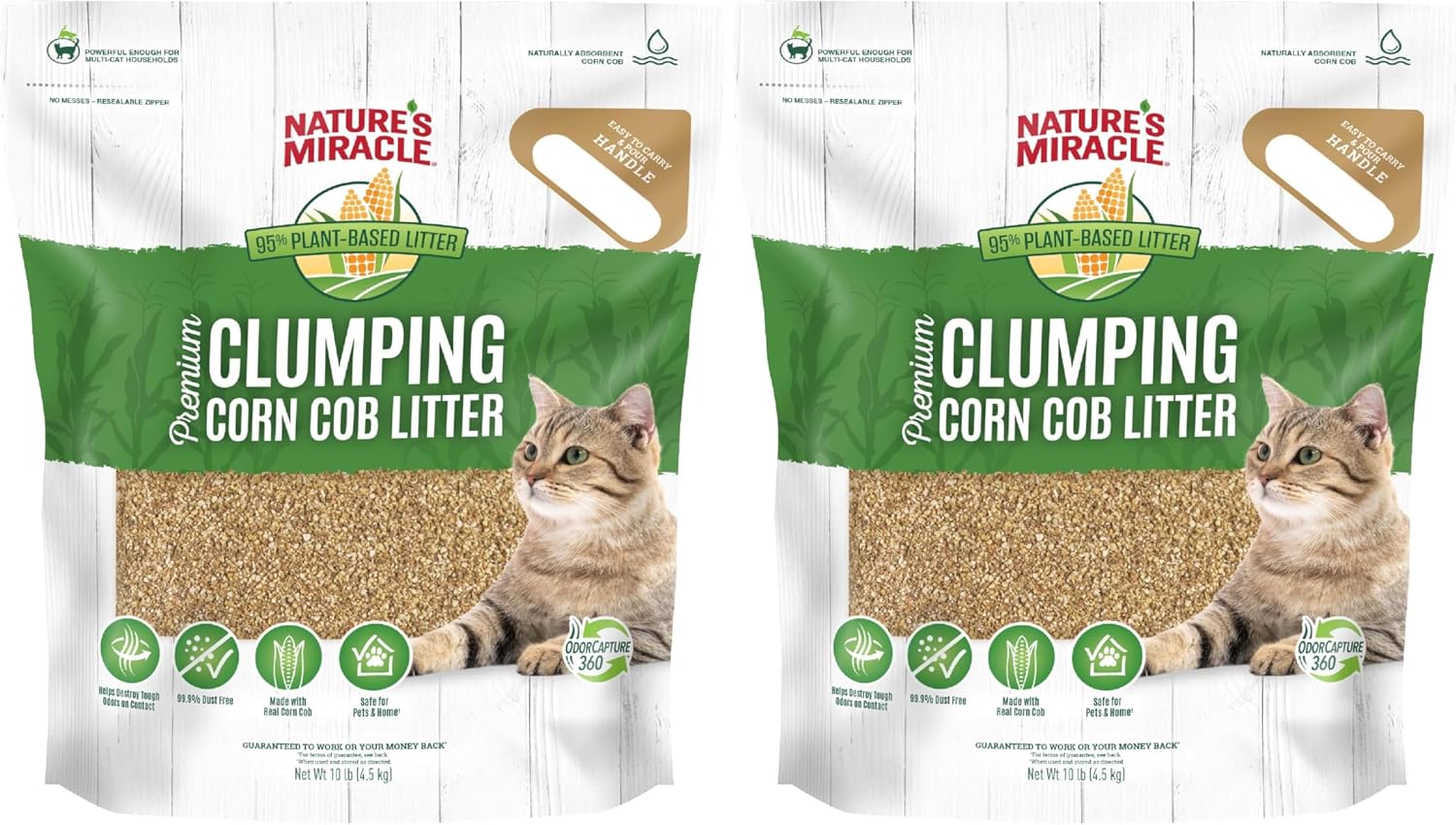Nature's Miracle Premium Clumping Corn Cob Litter, 10 Pounds, Made With Real Corn Cob For Fast-Clumping Litter For Multi-Cat Households - Image 13