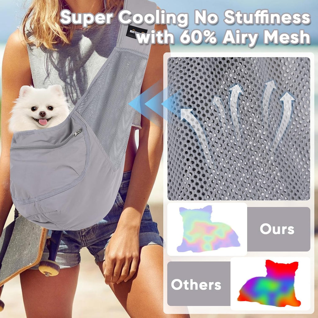 Natuya breathable mesh pet purse side profile