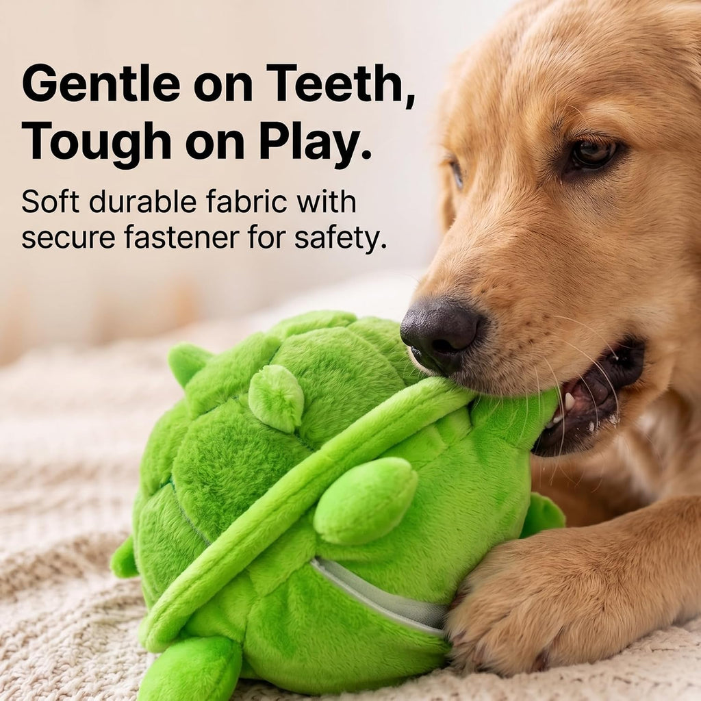 Interactive Moving Dog Toys - Interactive Dog Toys Plush Chew Toy with Bouncing Ball, Music & Recording Rechargeable Self-Play Toys for Small, Medium & Large Dogs to Keep Them Busy (Turtle) - Image 9