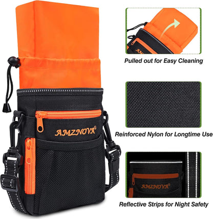 AMZNOVA durable fabric dog walking pack attached to belt clip