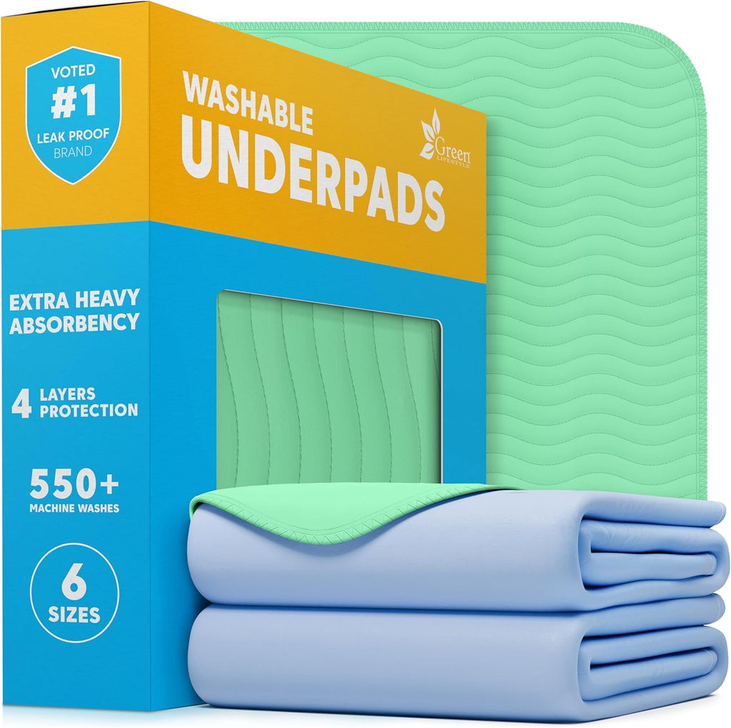 Green Lifestyle disposable pads stacked for easy storage