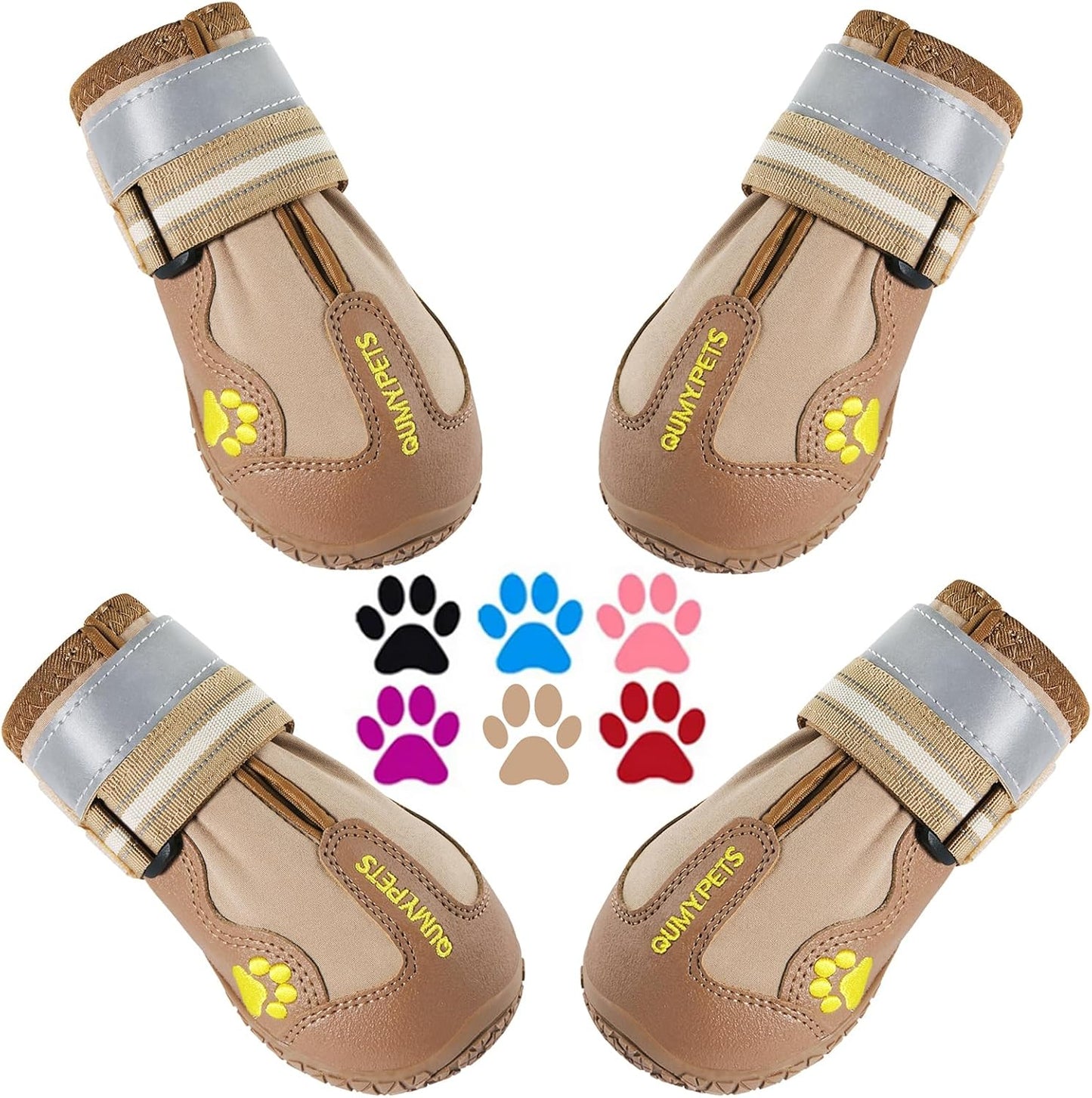 QUMY Dog Shoes for Large Dogs, Medium Dog Boots & Paw Protectors for Winter Snowy Day, Summer Hot Pavement, Water-Resistant in Rainy Weather, Outdoor Walking, Indoor Hardfloors Skid-Resistant Sole - Image 10