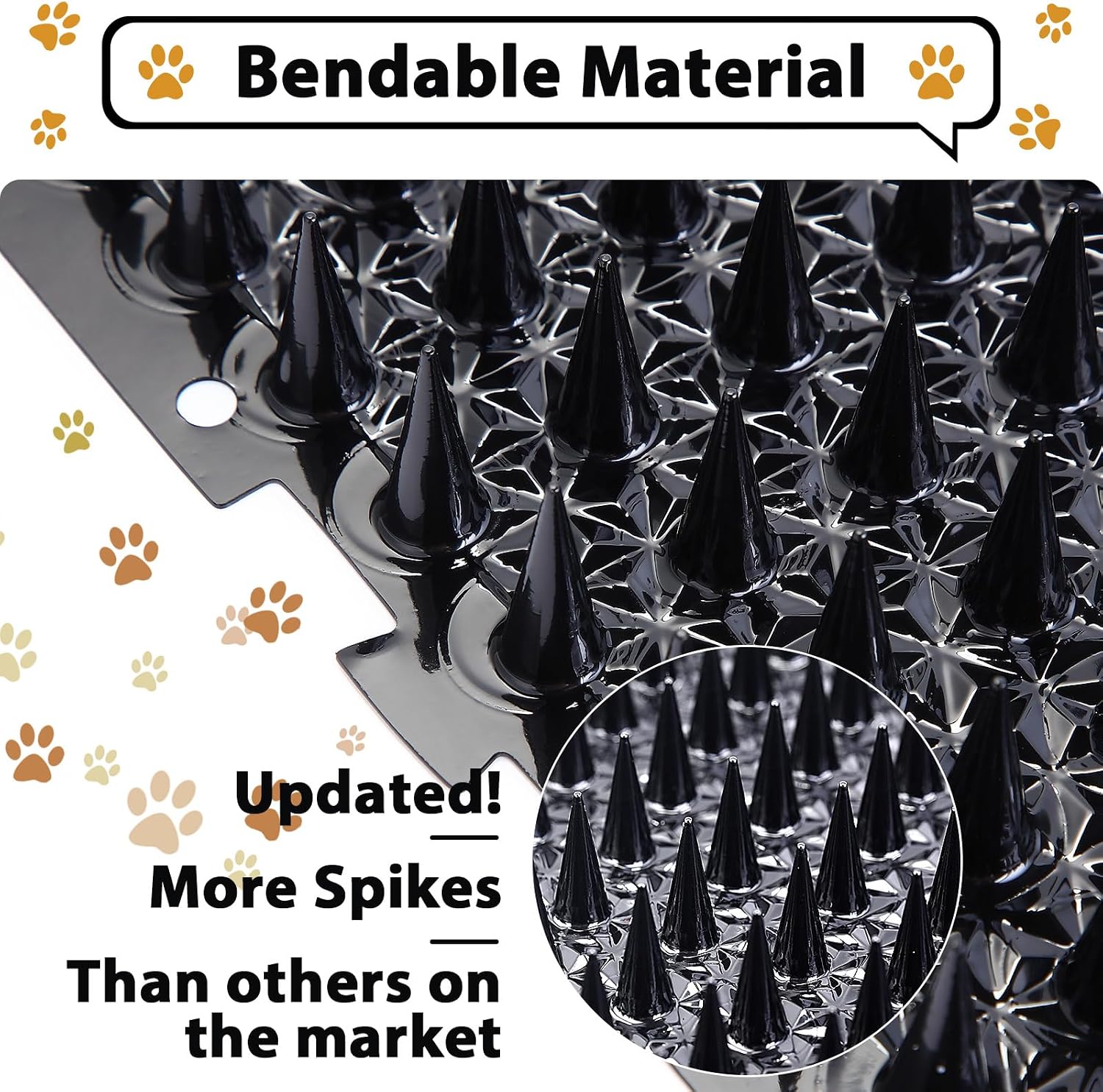 Set of 16 cat deterrent mats for outdoor use