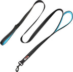 Durable thick woven nylon material texture of the Primal Pet Gear double handle lead.