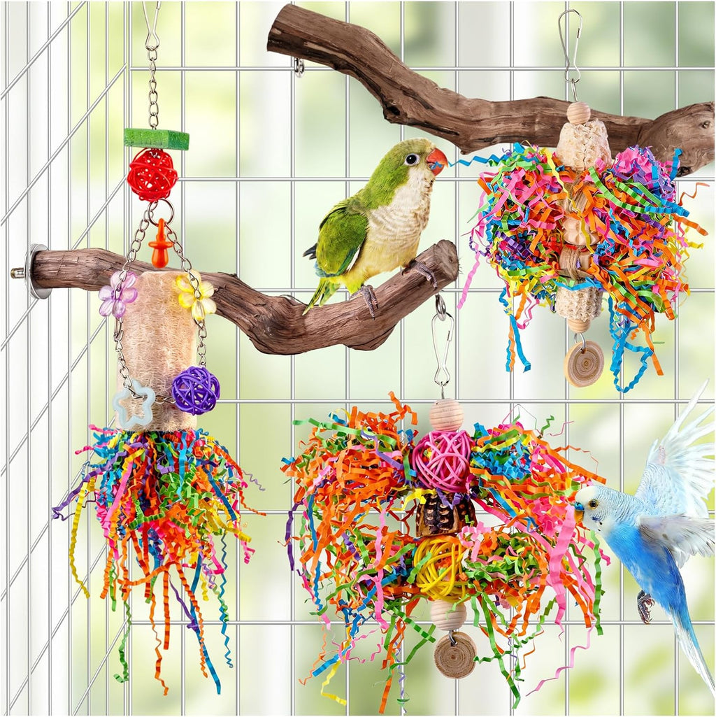 Bird Toys, Parakeet Foraging Toy, Hanging Chewing Toy, Bird Cage Accessories - Suitable for Cockatiels, Budgies, Lovebirds, Conures and Other Small Parrots - Image 9