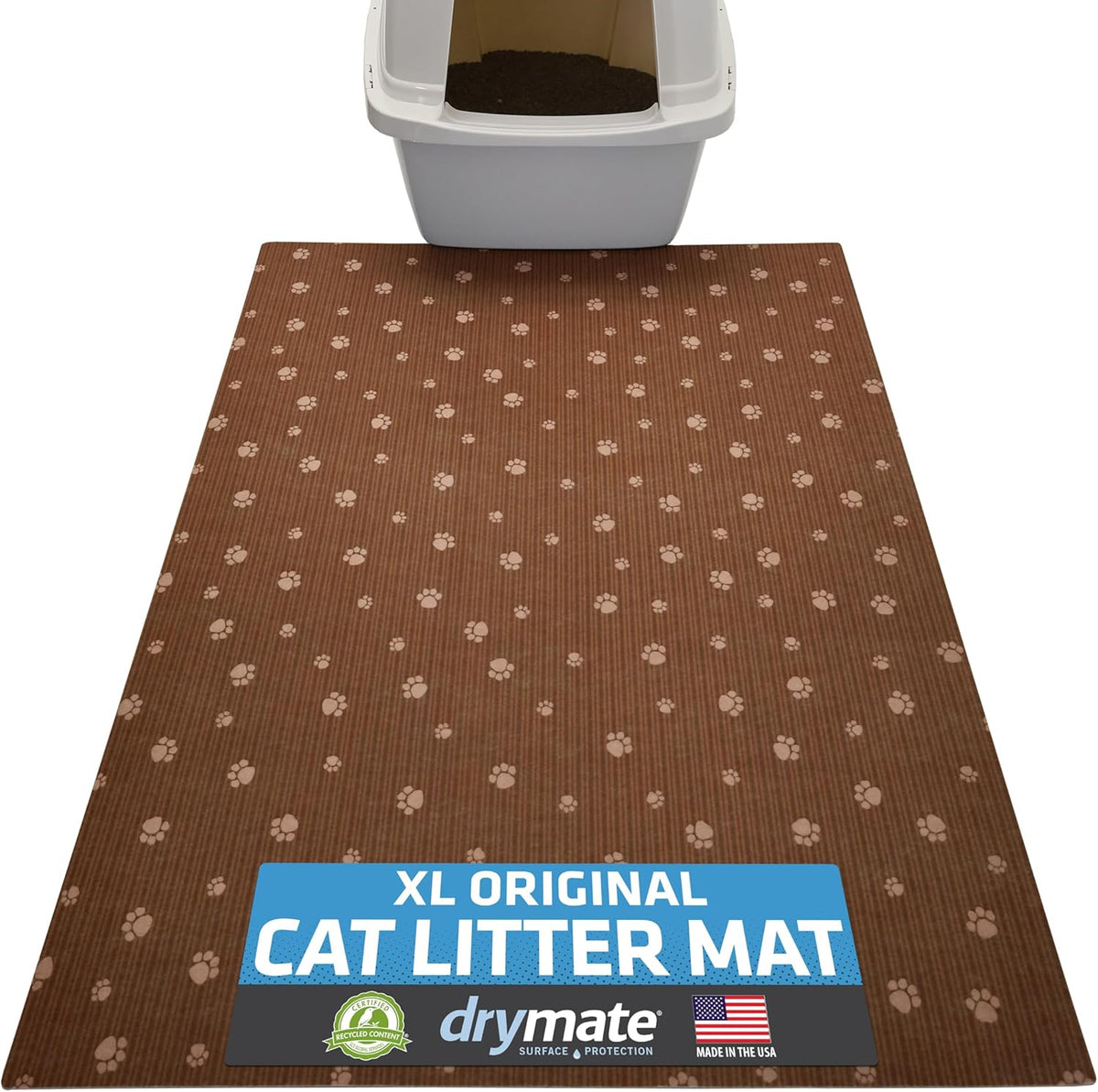 Drymate Cat Litter Box Mat, Litter Trapping Mat, Waterproof, Urine-Proof, Absorbent, Machine Washable, Soft on Paws, Contains Mess, Protects Floors, Kitten Supplies, Dark Grey, 28x36 XL - Image 13