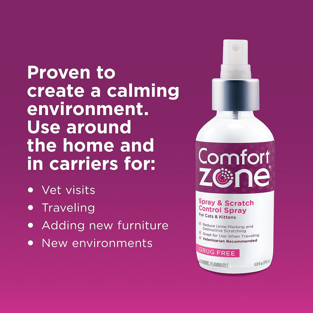 Comfort Zone cat calming spray bottle angled view showing trigger nozzle