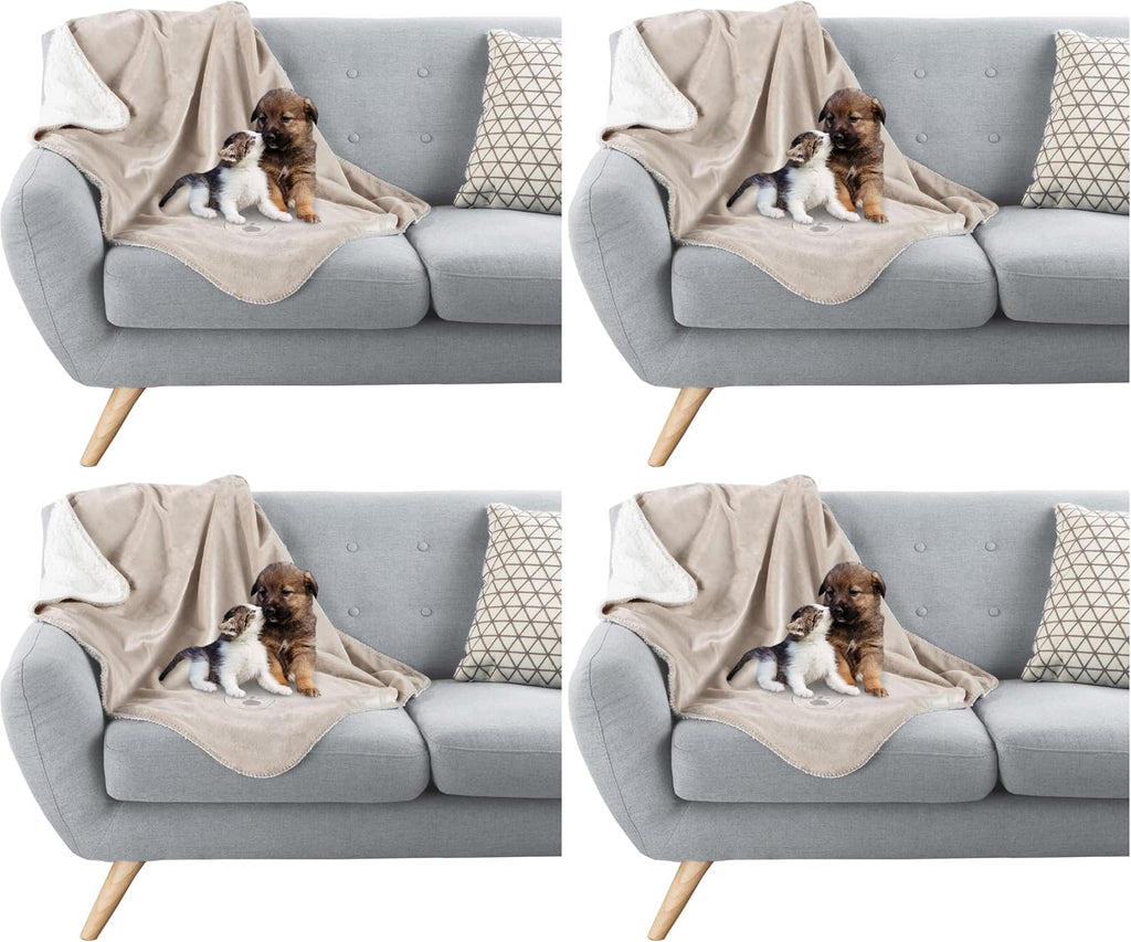 Premium imported sherpa dog blanket draped elegantly over a bedroom mattress