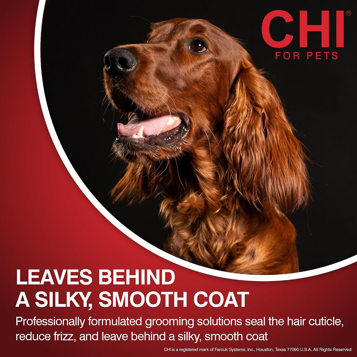 Close up of CHI for Dogs branding on spray bottle