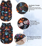 Side profile of puppy wearing Beautyzoo winter fleece jacket