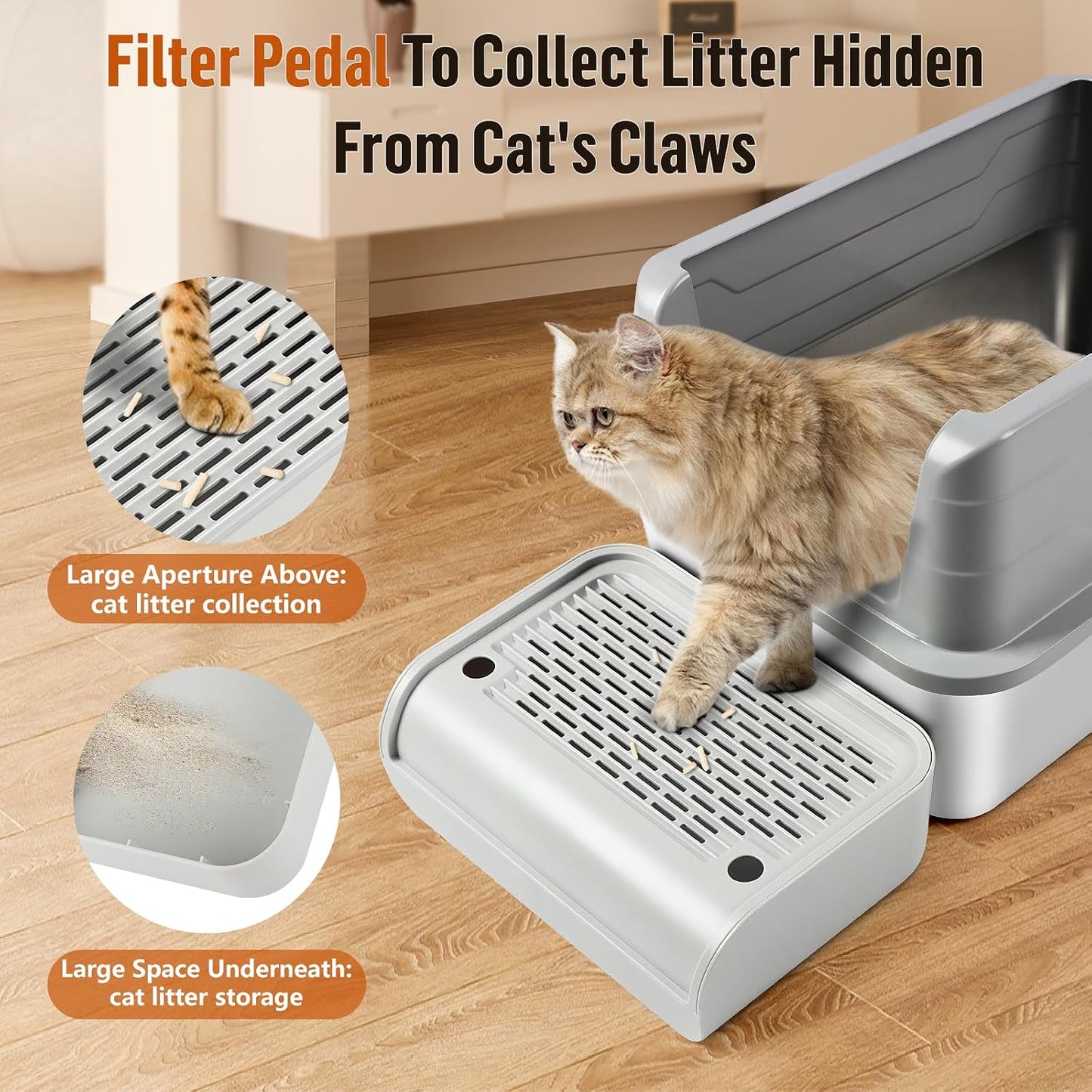 Bartuke cats pedal step stool mesh filter close up
