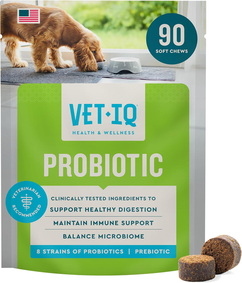 VetIQ Probiotic Supplement for Dogs, Digestive Support for Dogs, Nourishes Gut Bacteria and Supports Bowel Function, Hickory Smoke Flavor, Made in The USA, 180 Count - Image 10