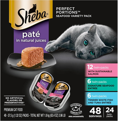 Sheba Wet Cat Food Pate Seafood Variety Pack front view