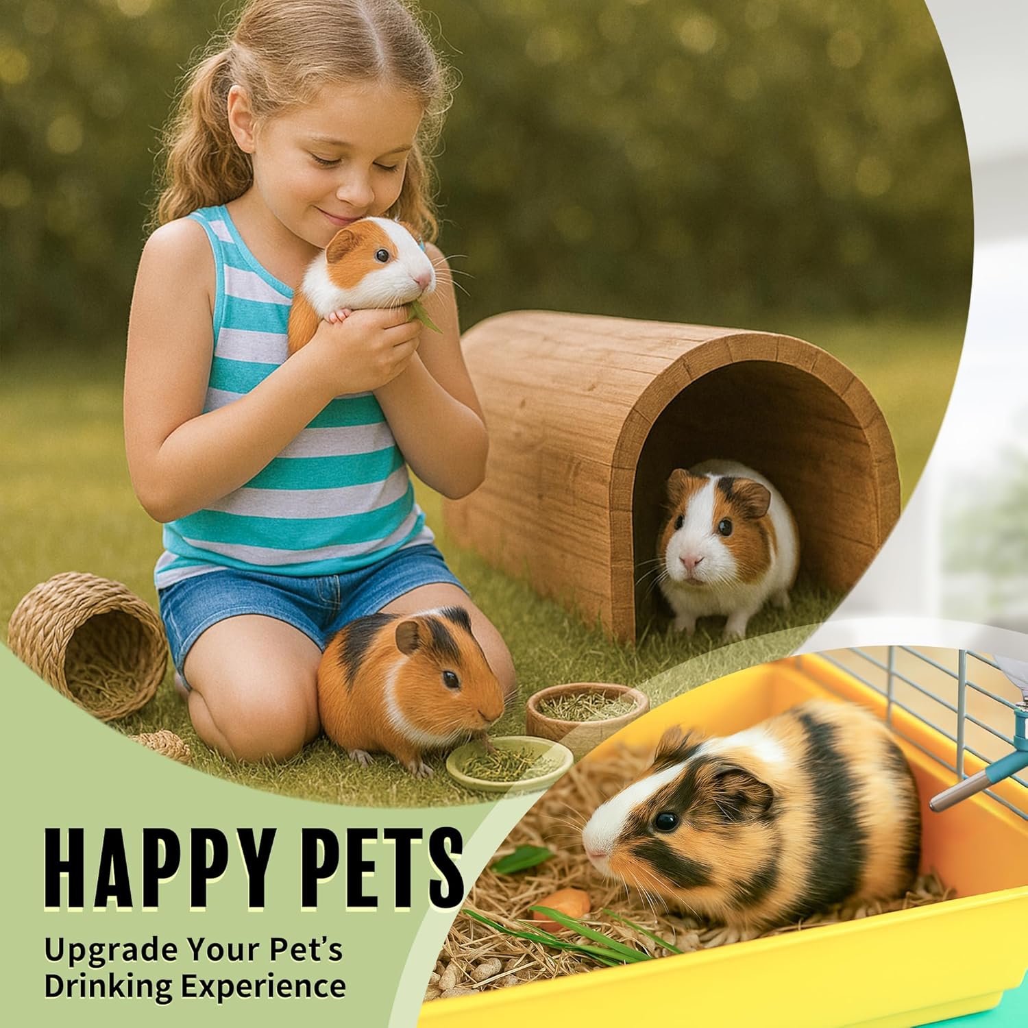 Choco Nose No-Drip Small Animal Water Bottle - Leak-Proof Patented Nozzle Helps Prevent Pet Cage Mess & Wet Bedding - Guinea Pig, Rabbit, Ferret, Hamster - BPA Free, Easy Install, 10.2 fl oz (C128) - Image 9