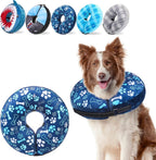 SCENEREAL Dog Cone Alternative After Surgery Pet Recovery Collar for Small Medium Large Dogs Cats, Adjustable Inflatable Donut to Prevent Licking, Black Suit Print E-Collars - Image 11