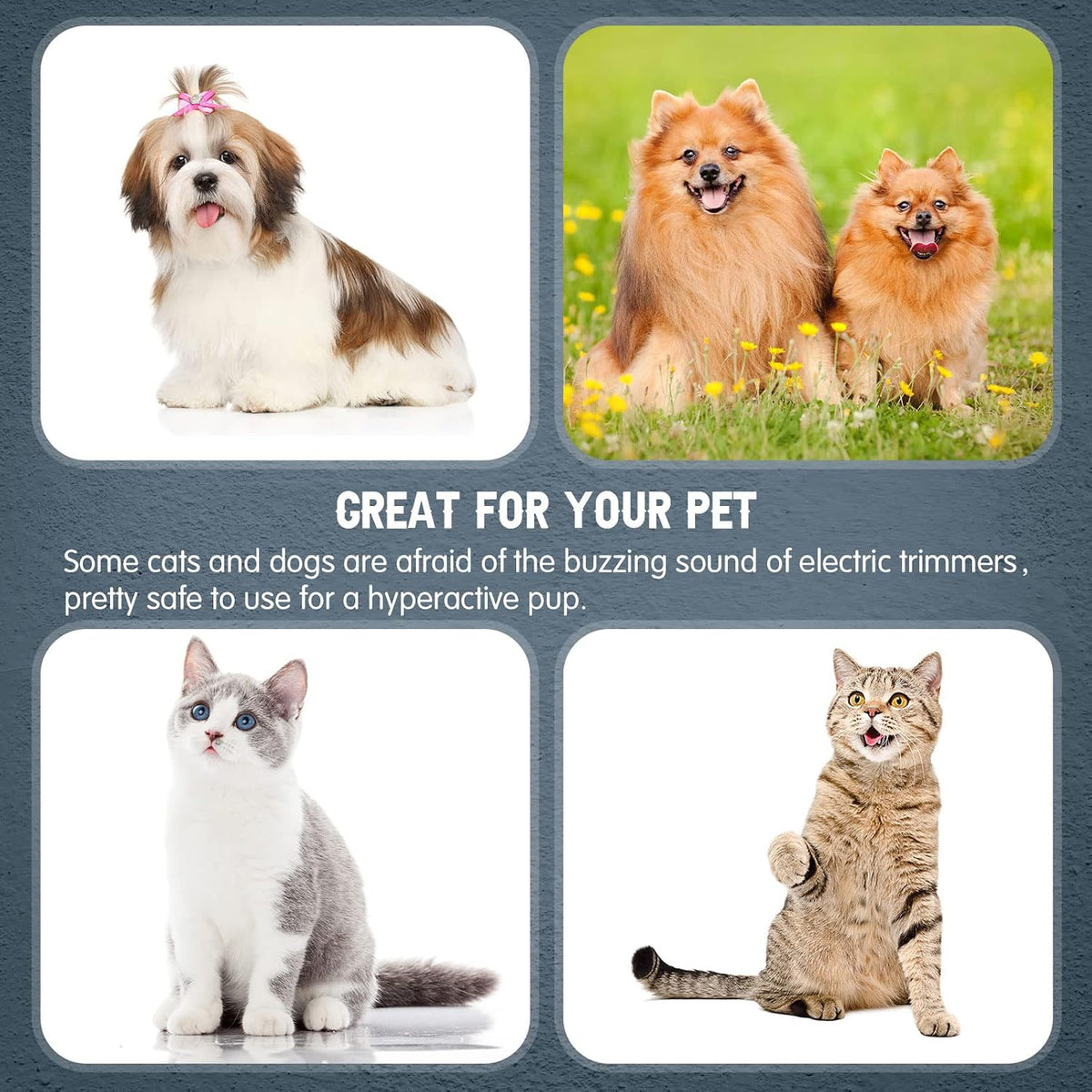 Yinkin cat and dog hair cutting tool package showing five manual handles