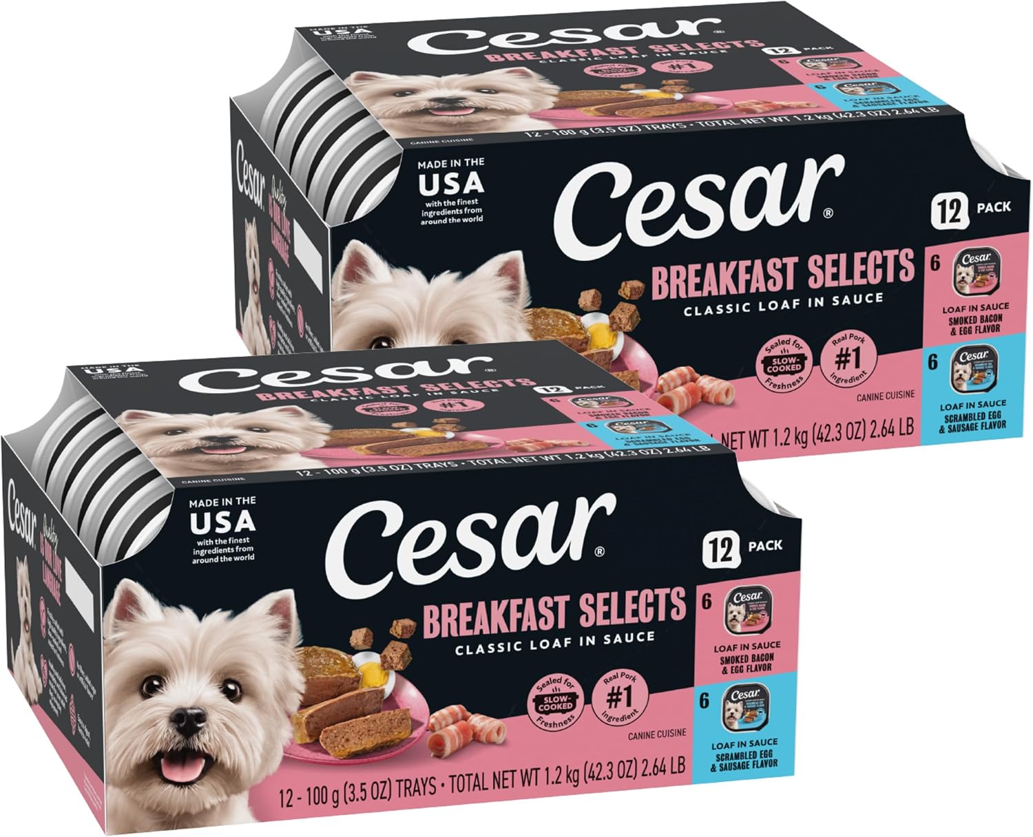 Cesar Wet Dog Food Classic Loaf in Sauce Grilled Chicken, Filet Mignon, Porterhouse Steak, Beef, Chicken & Liver and Turkey Variety Pack 3.5 oz. Easy Peel Trays (36 Count, Pack of 1) - Image 10