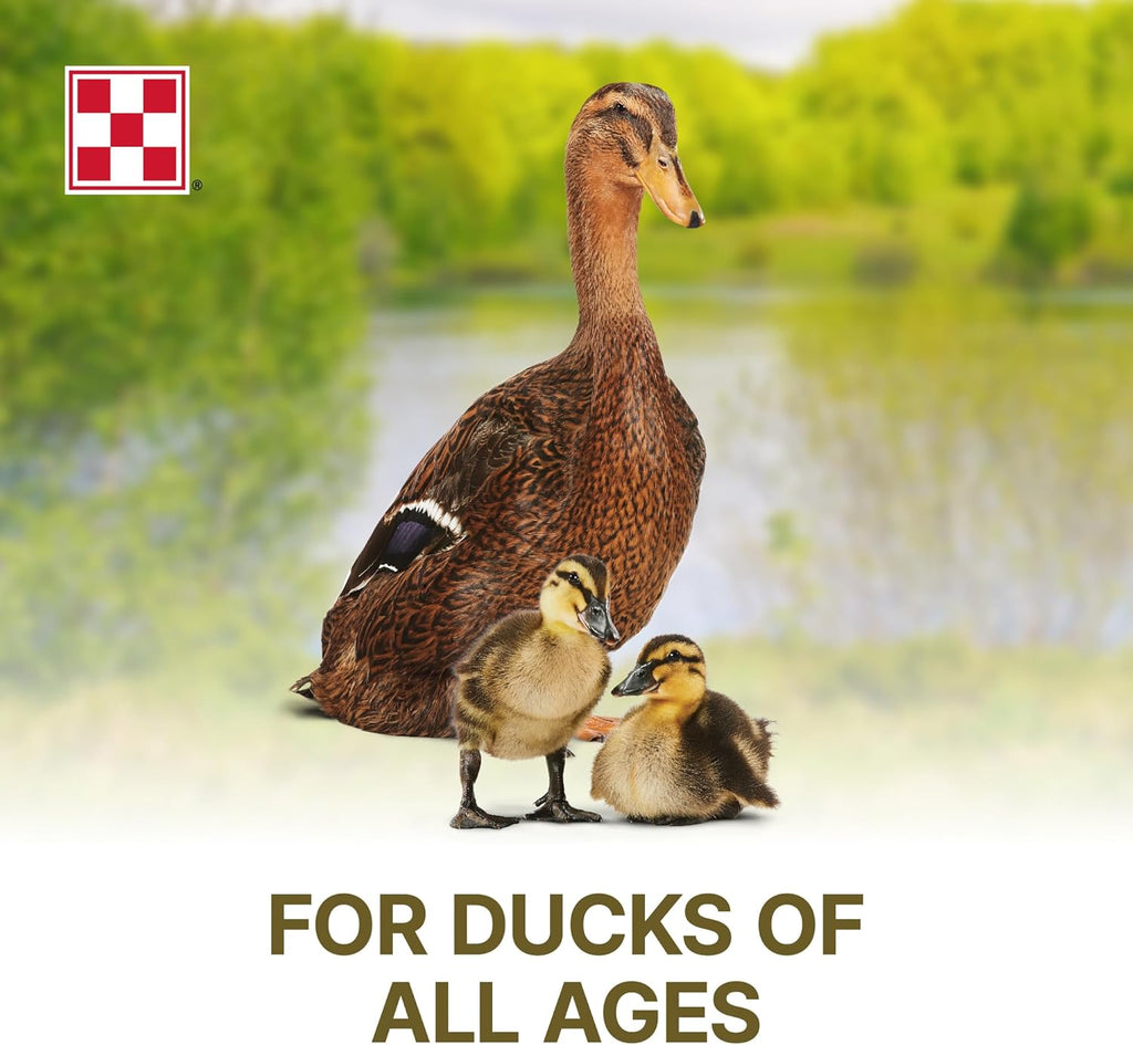 Side profile of the 4.5 pound resealable Purina duck feed package