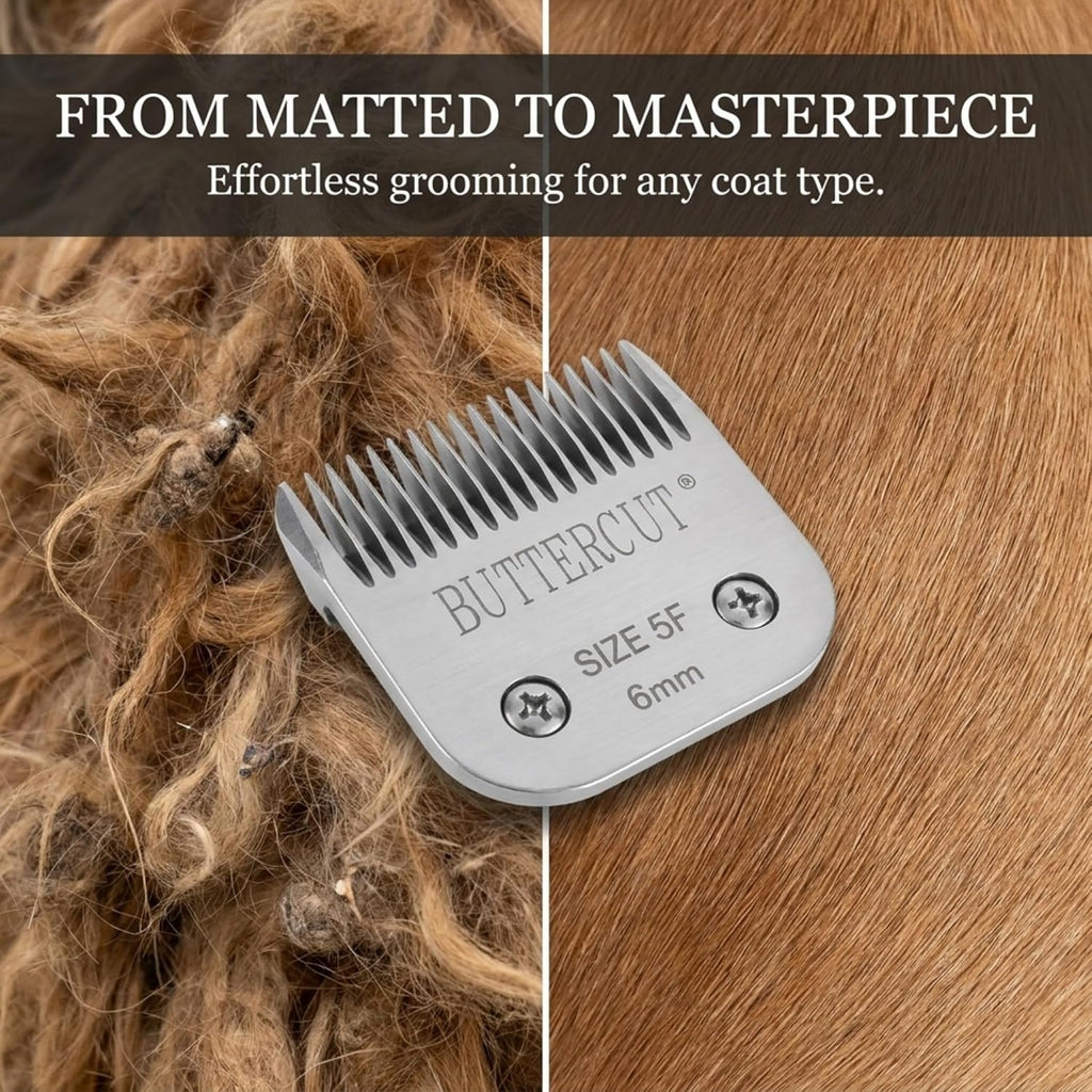 Rear view of the universal snap on detachable mechanism compatible with standard grooming clippers.