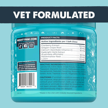 Mighty Paw Waggables Eyes (Made in USA) | Tear Stain Chews for Dogs. Vision and Tear Stain Support Supplements for Dogs. Lutein Supplement. Lubricates Eyes, Immune Support (120 Ct) - Image 9