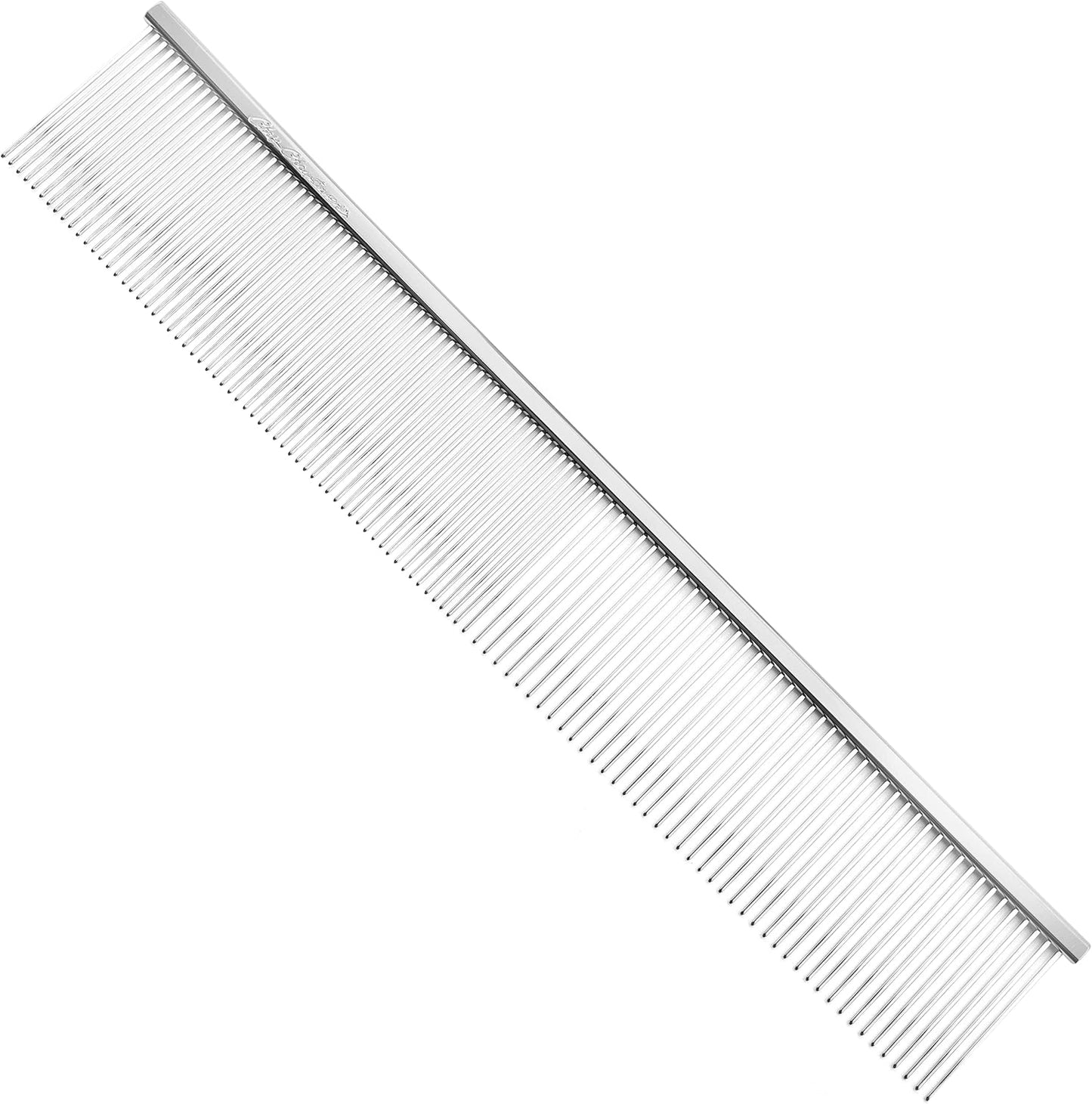 Chris Christensen 000 7.5 in. Greyhound Style Fine/Coarse Colored Butter Comb, Groom Like a Professional, Rounded Corners Prevent Friction and Breakage, Solid Brass with Steel Teeth, Chrome Finish - Image 13