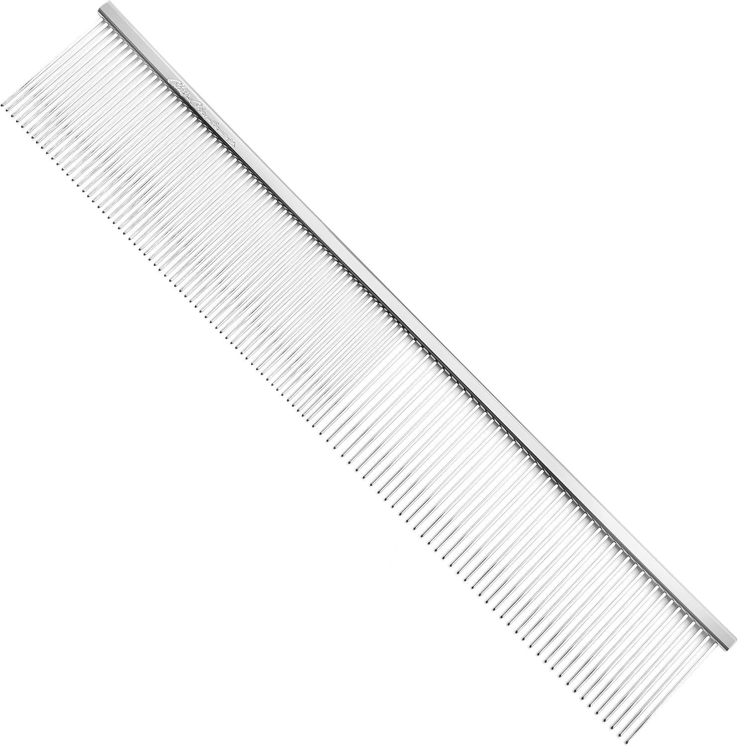Chris Christensen 000 7.5 in. Greyhound Style Fine/Coarse Colored Butter Comb, Groom Like a Professional, Rounded Corners Prevent Friction and Breakage, Solid Brass with Steel Teeth, Chrome Finish - Image 13
