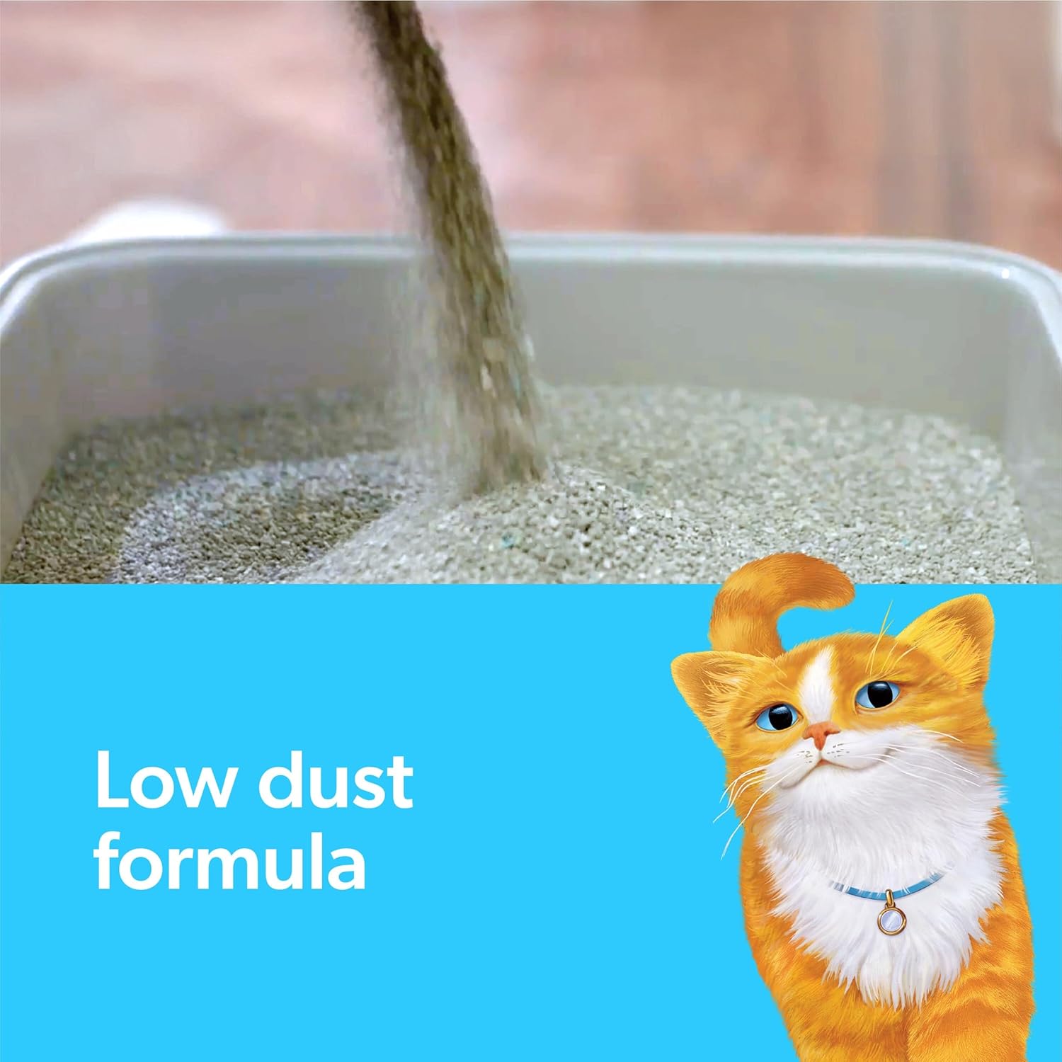 Back of Fresh Step litter box with usage instructions
