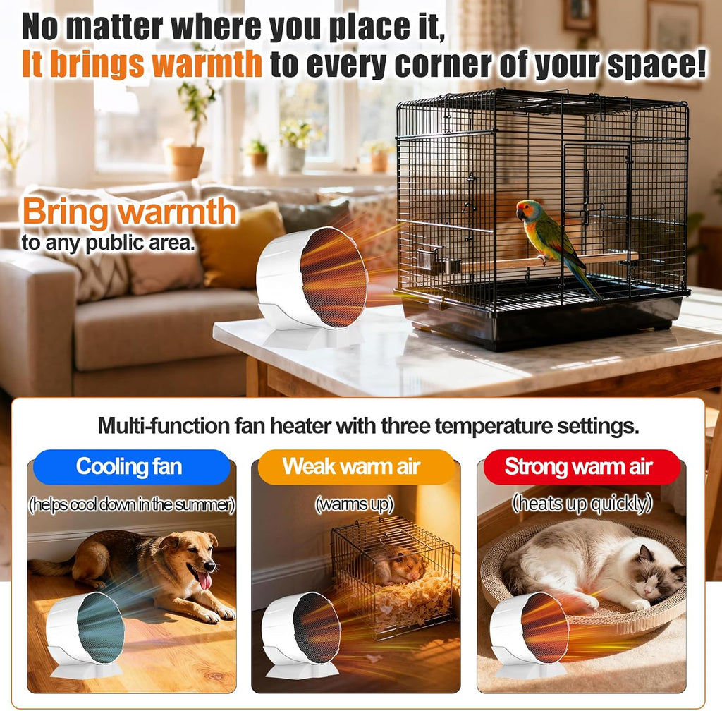 Side-enclosure installation view highlight of the expanded range non light space heater.