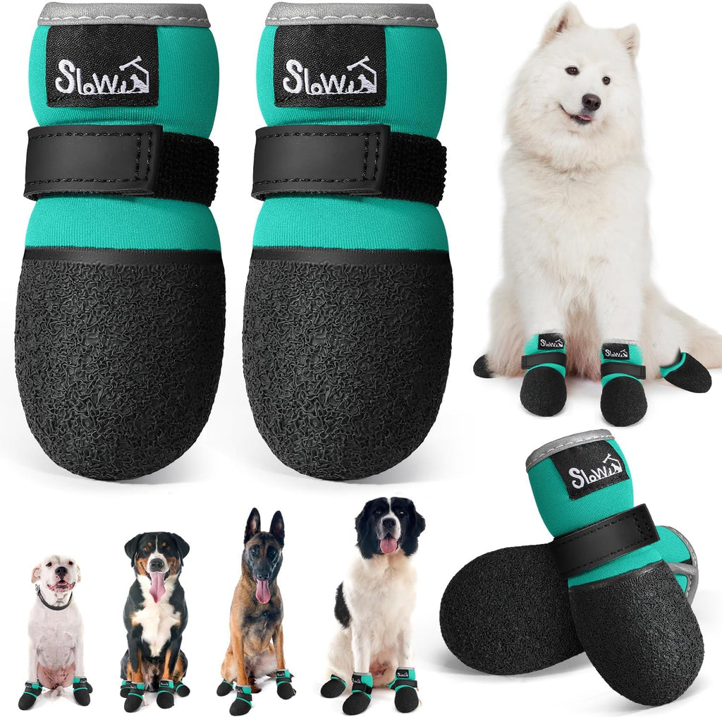 SlowTon Dog Shoes - Breathable Dog Sock Boots for Summer Hot Pavement Hardwood Floors Winter Snow, Waterproof Booties for Small Medium Large Dogs, Non-Slip Paw Protector for Outdoor Walking (Teal, 2) - Image 11