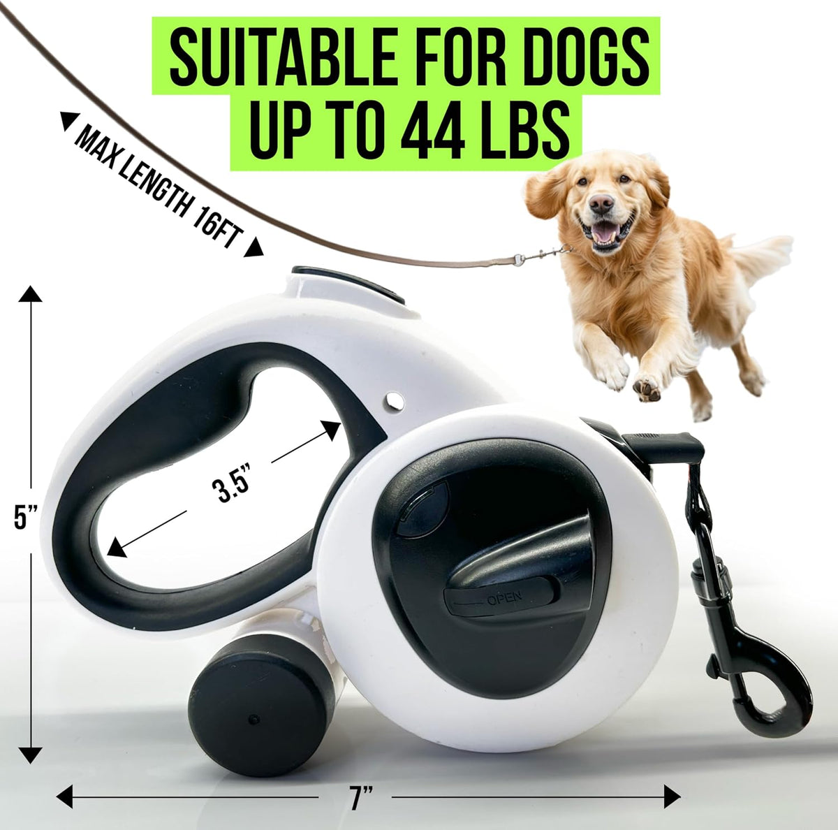 Close up of the Avanto retractable leash LED light and dispenser