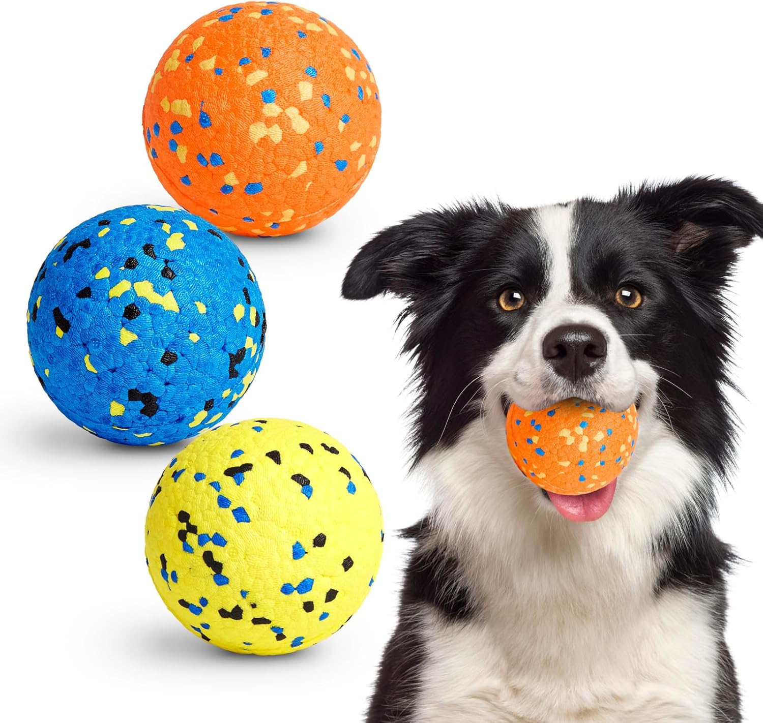 Kimee Dog Balls Tennis Ball Toys Dog Toys for Aggressive Chewers Durable Teething Chew Toys Water Toy Fetch Ball for Large Medium Small Dog and Puppies (4 Balls) - Image 12