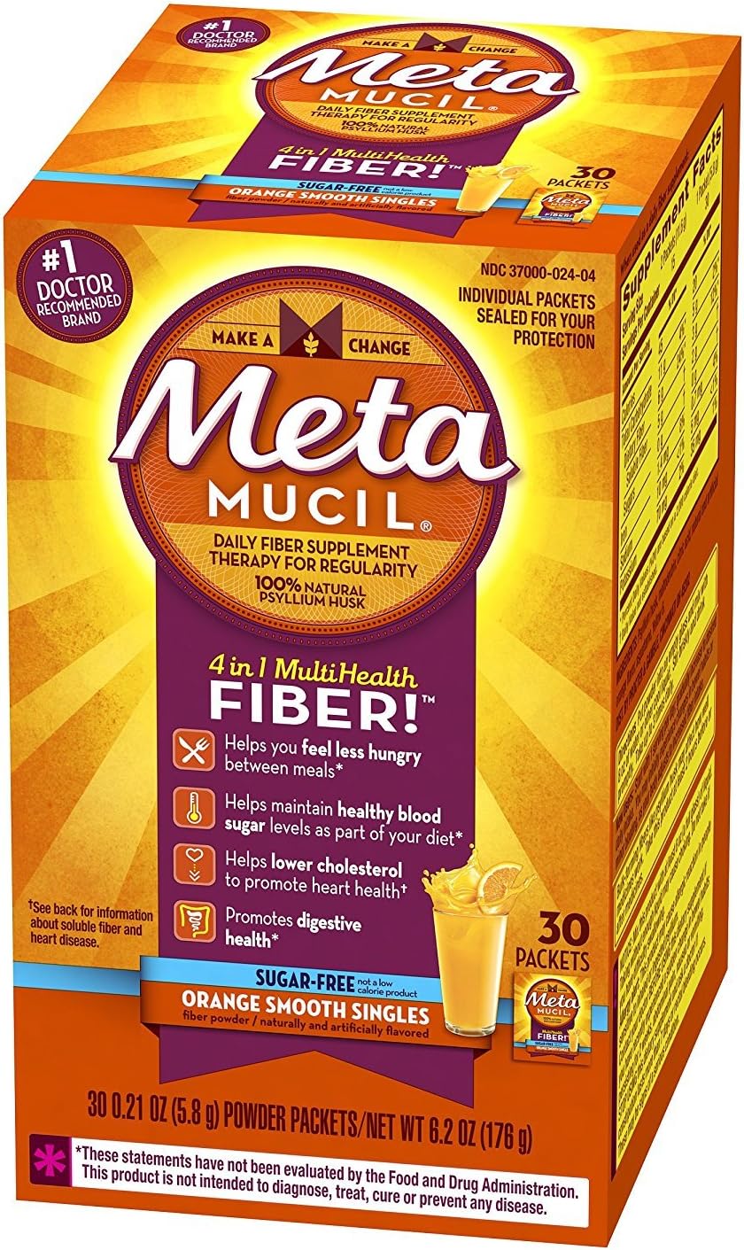 Metamucil 4-in-1 Psyllium Husk GLP-1 Friendly Fiber Supplement, Sugar-Free, 72 teaspoons, Orange Flavored, Daily Fiber Powder for Digestive Health, made with Plant-Based Psyllium Husk Fiber - Image 14