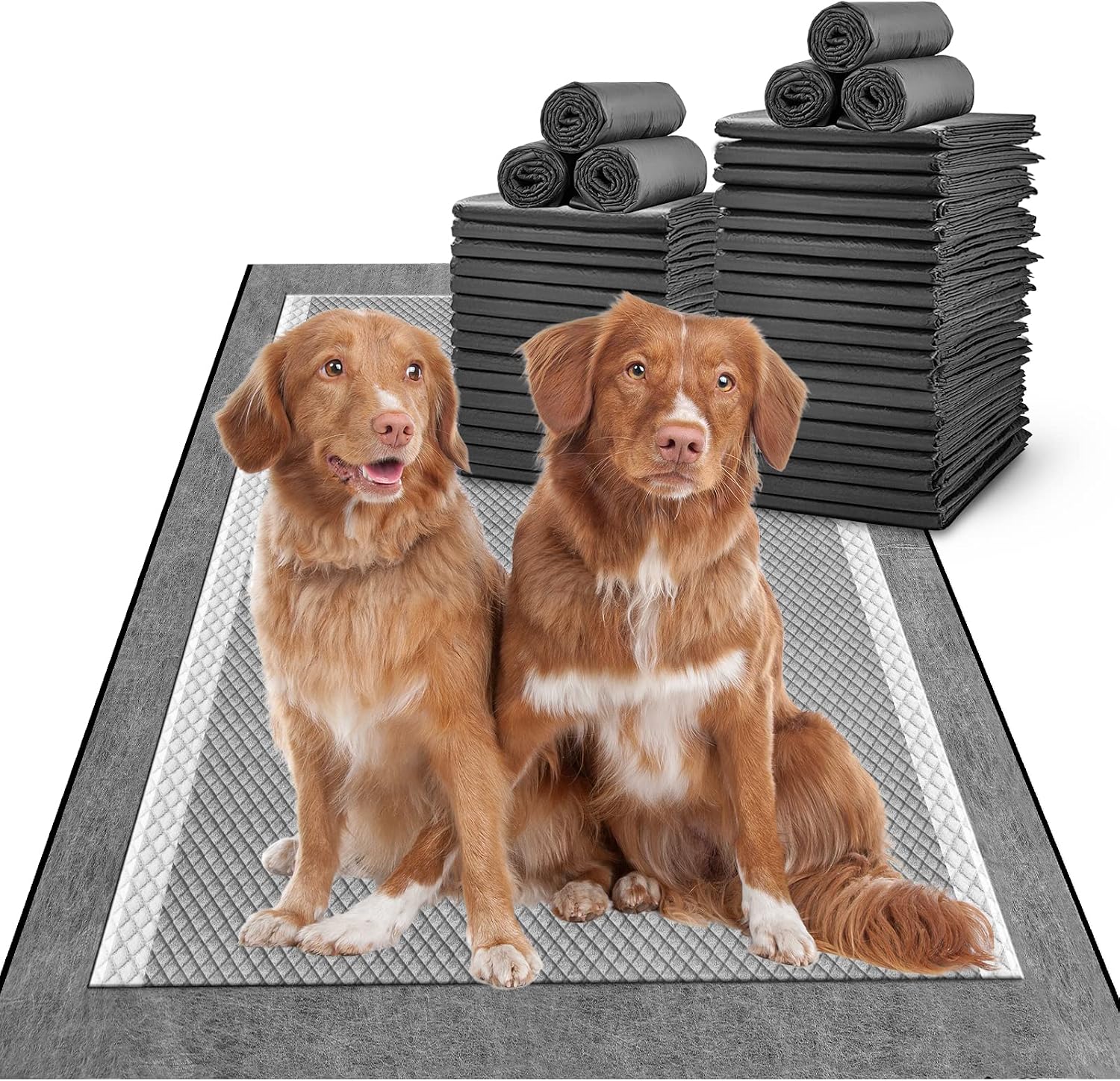 MIZOK Pee Pads for Dogs 28x34in Charcoal Dog Pads Extra Large, Super Absorbent Odor Eliminating Leak-Proof, Dog Pee Pads with Activated Carbon for Large Breeds, Disposable (40 Count) - Image 10