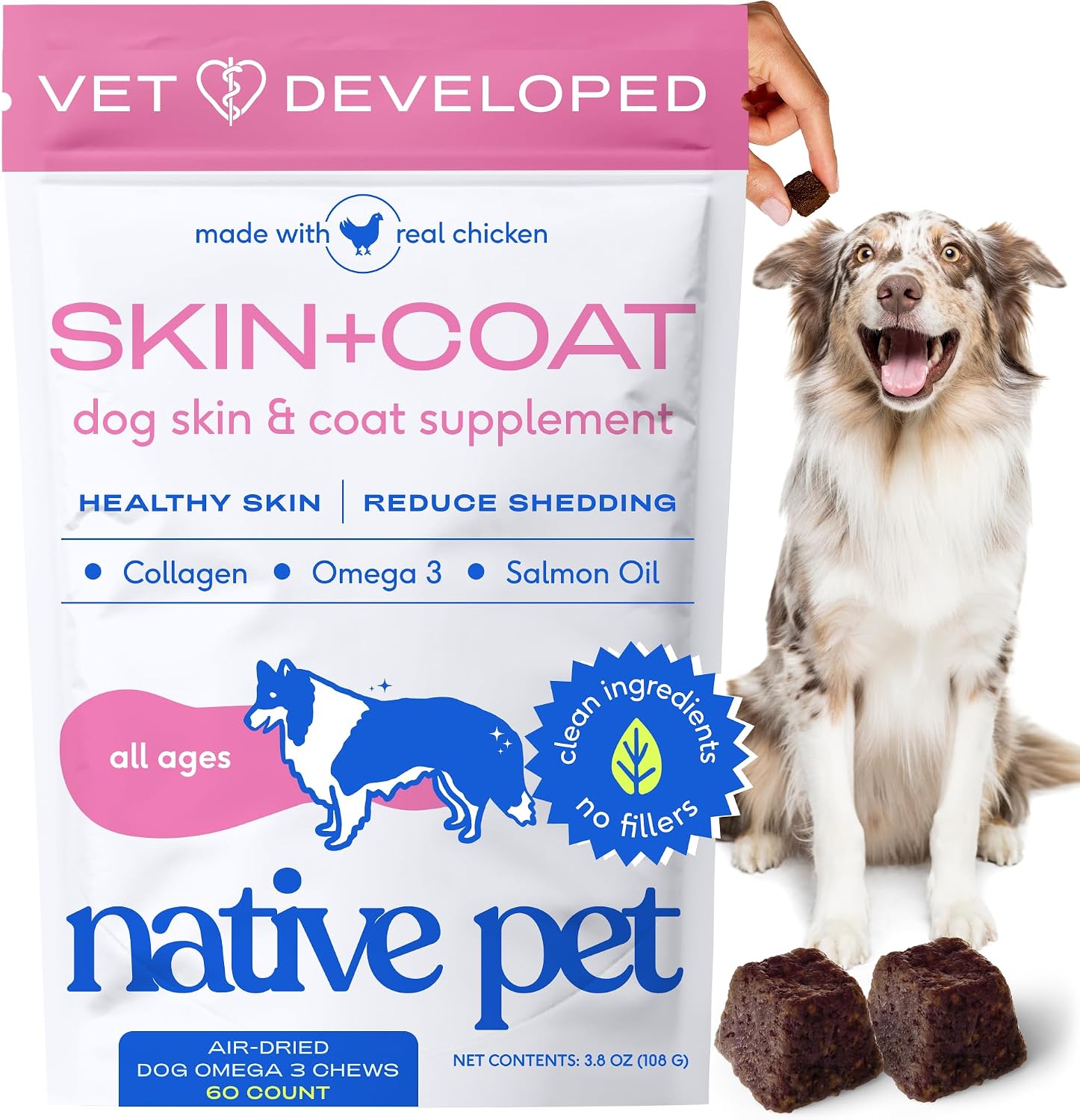 Native Pet Omega 3 Fish Oil for Dogs & Cats - Wild Alaskan Salmon Oil for Dogs Skin and Coat, Supports Joints, Heart & Shedding - Fast-Absorbing Omega 3 6 9 Liquid Supplement - 8oz - Image 10