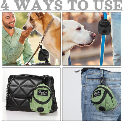 Side view of Talltalk dog treat pouch with zipper detail