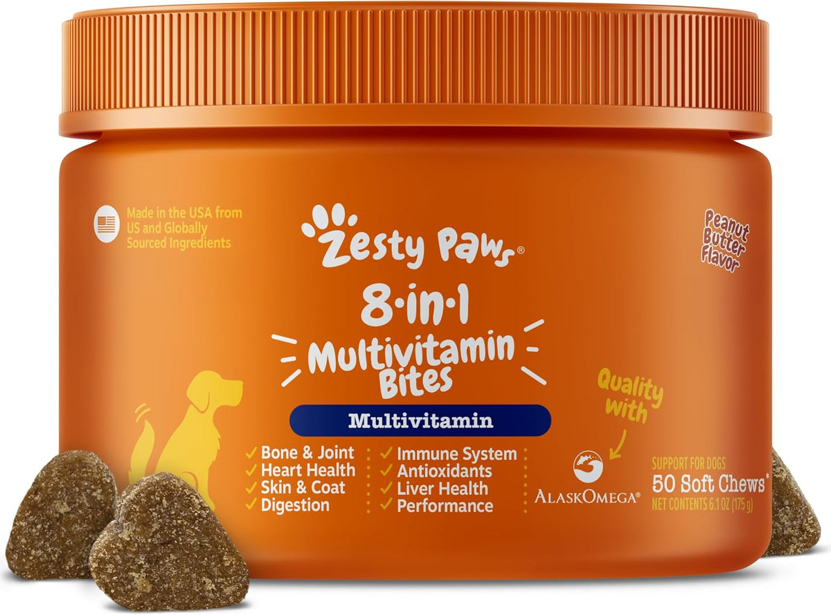 Zesty Paws Dog Multivitamin, Chewable Dog Vitamins and Supplements for Hip & Joints, Skin & Coat, Omega 3 Fish Oil for Dogs- Senior & Puppy Multivitamin- Chicken- 90ct - Image 15