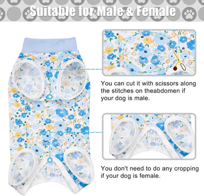 Elastic cotton pet recovery bodysuit after spayed surgery